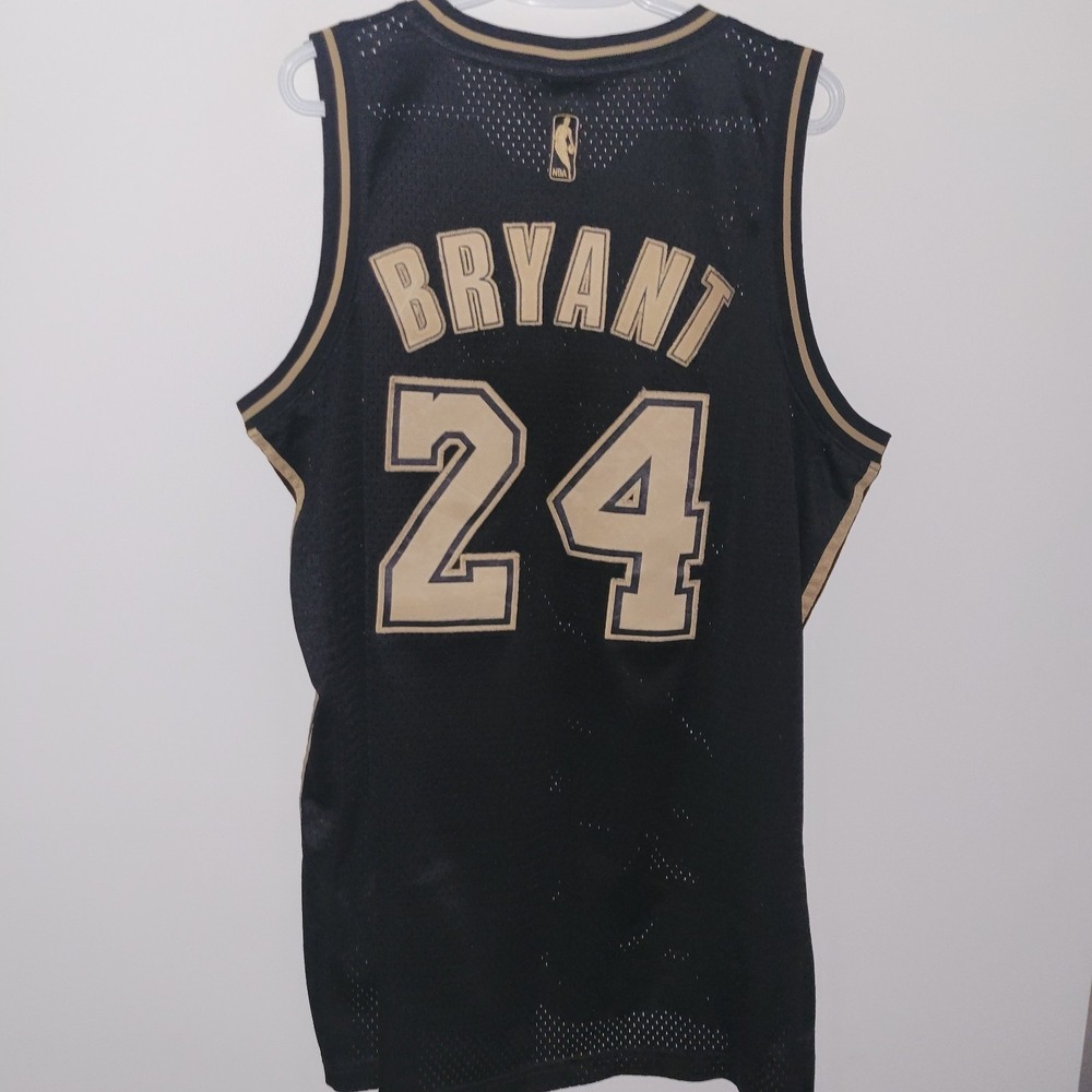 Adidas Kobe Bryant Jersey Black Gold Men's Size Large Mamba Lakers